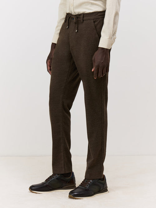 Pantalon casual slack skinny marron - 1 - Father & Sons   - 15 