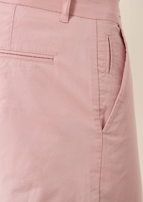 Chino slack skinny 7/8 en coton stretch uni rose - Father & Sons   - 3 