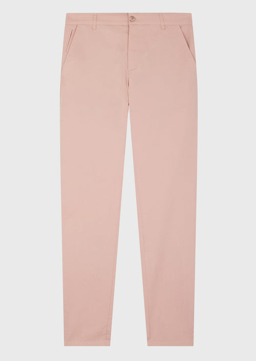 Chino slack skinny 7/8 en coton stretch uni rose - Father & Sons   - 4 