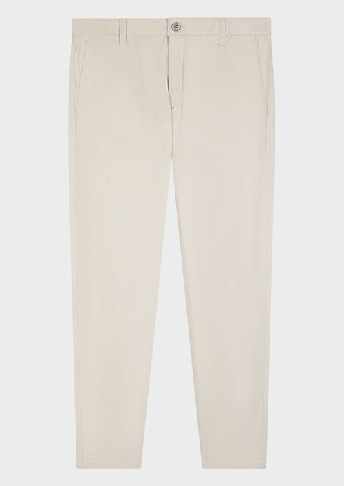 Chino slack skinny 7/8 en coton mélangé stretch uni sable - Father & Sons   -  