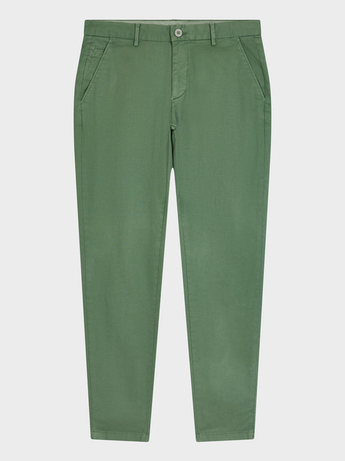 Chino slack skinny 7/8 en coton stretch vert - 1 - Father & Sons   - 9 