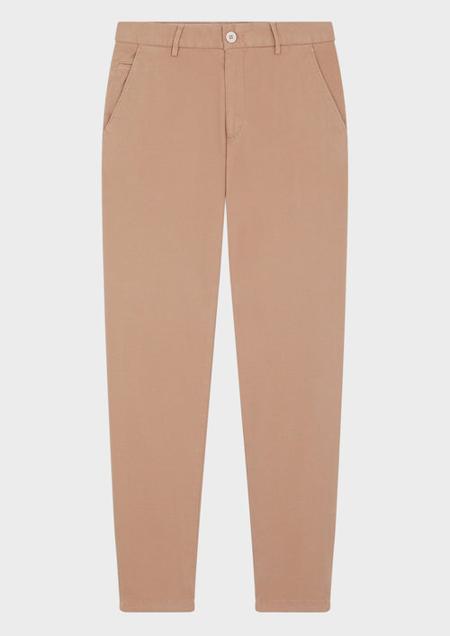 Chino slack skinny 7/8 en coton mélangé stretch uni vieux rose - 1 - Father & Sons   - 20 