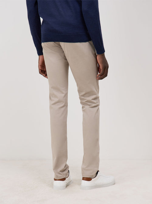 Chino slack skinny en coton stretch uni beige - 2 - Father & Sons   - 7 