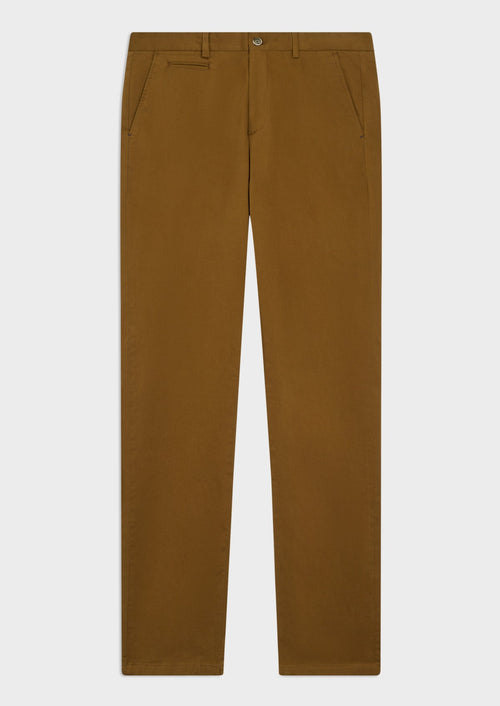 Chino slack skinny en coton stretch uni camel - Father & Sons   - 4 