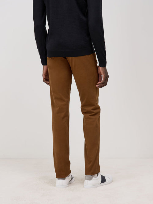 Chino slack skinny en coton stretch uni camel - 2 - Father & Sons   - 11 