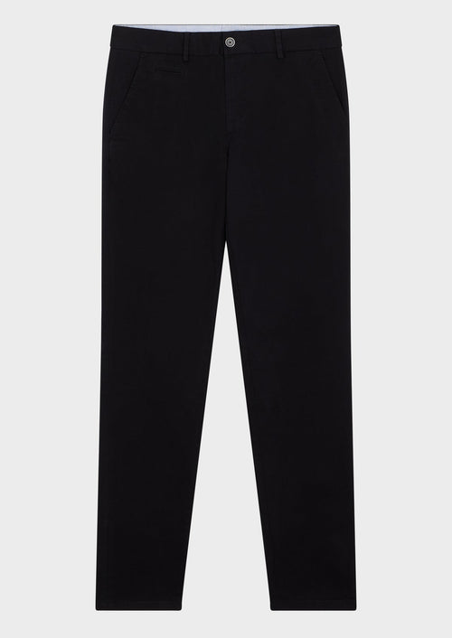 Chino slack skinny en coton stretch uni noir - Father & Sons   - 4 