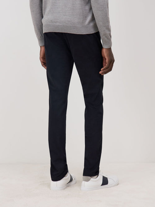 Chino slack skinny en coton stretch uni noir - 2 - Father & Sons   - 1 