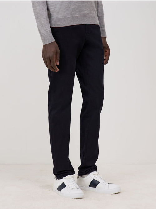 Chino slack skinny en coton stretch uni noir - 1 - Father & Sons   - 1 