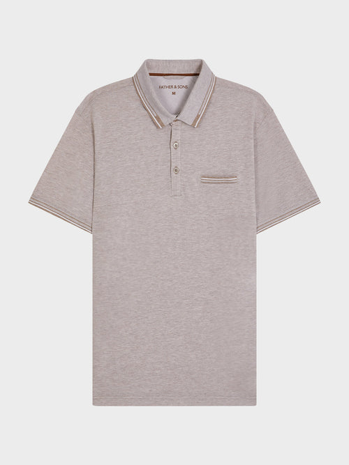 Polo Slim en coton beige - 1 - Father & Sons   - 1 