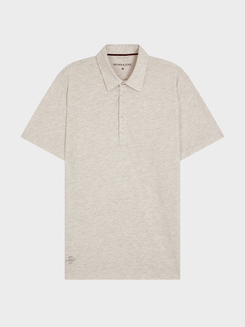 Polo Slim en coton mélangé beige - 1 - Father & Sons   - 15 