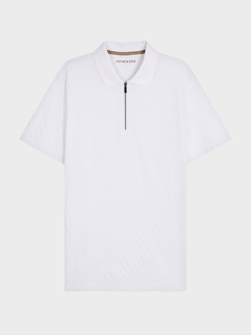 Polo Slim en coton blanc - 1 - Father & Sons   - 11 