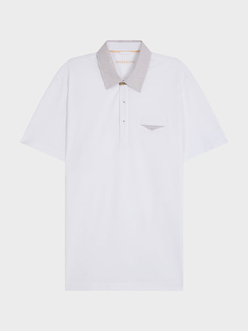 Polo Slim en coton blanc - Father & Sons   - 1 