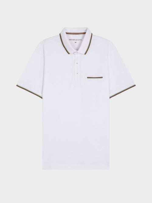 Polo Slim en coton blanc - 1 - Father & Sons   - 3 