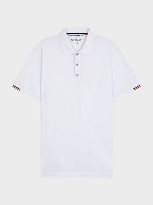 Polo Slim en coton blanc - 1 - Father & Sons   - 14 