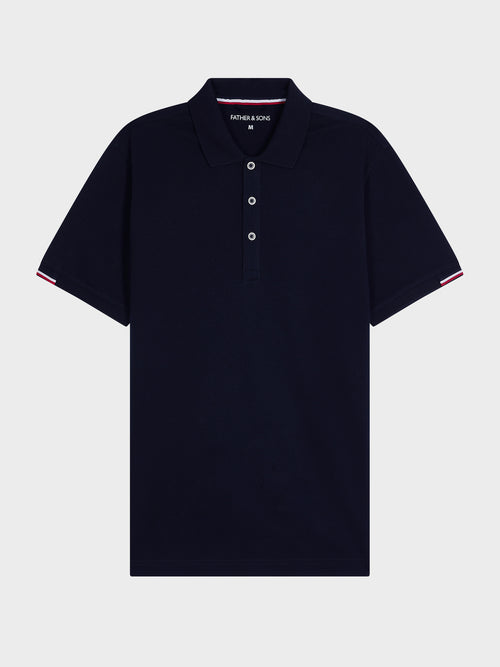 Polo Slim en coton bleu marine - 1 - Father & Sons   - 14 