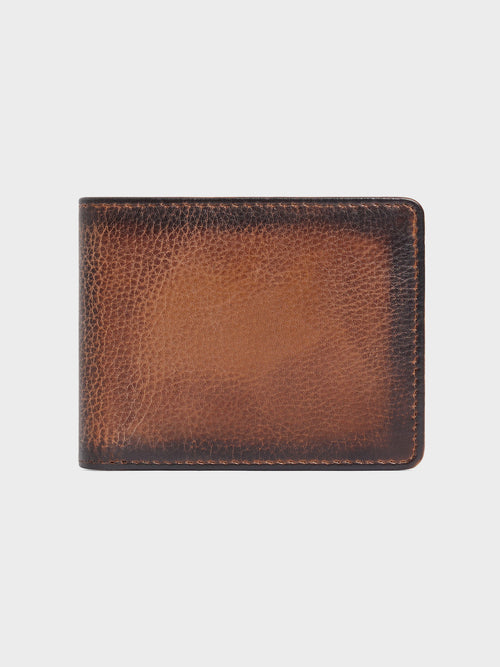 Portefeuille en cuir patiné cognac - Father & Sons   -  