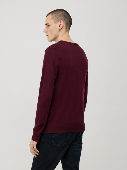 Pull col rond bordeaux - 2 - Father & Sons   - 8 