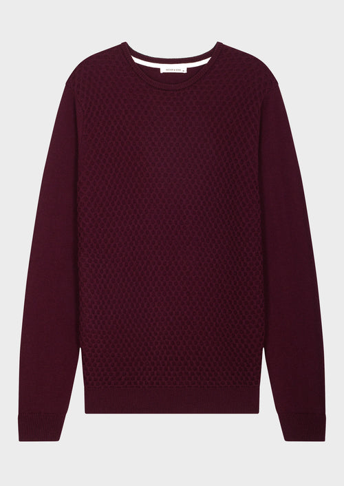 Pull col rond bordeaux - Father & Sons   - 4 