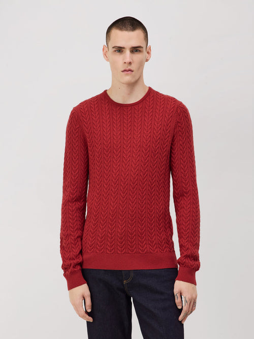 Pull col rond vermillon - 1 - Father & Sons   - 16 