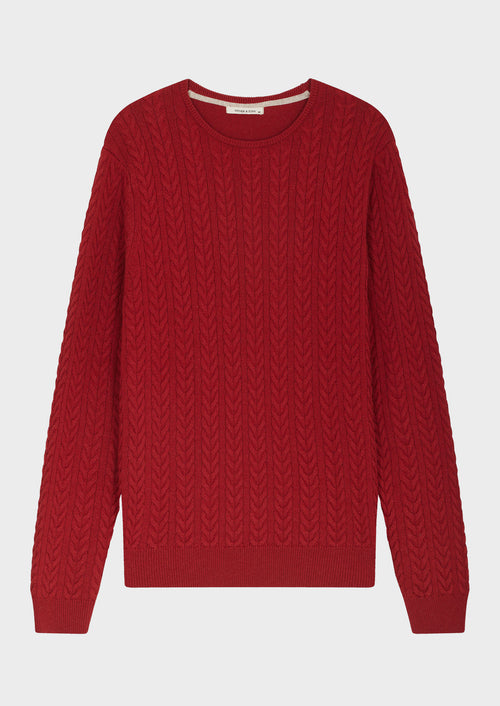 Pull col rond vermillon - Father & Sons   - 4 