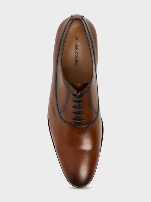 Richelieus en cuir lisse cognac - Father & Sons   - 2 