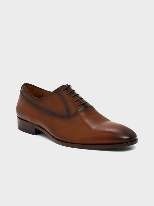 Richelieus en cuir lisse cognac - 1 - Father & Sons   - 3 