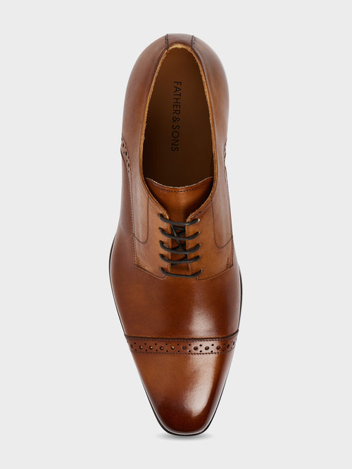 Derbies en cuir lisse cognac - Father & Sons   - 2 