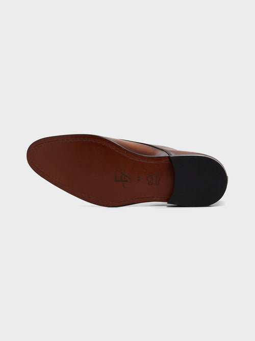 Chaussures à boucles en cuir lisse cognac - Father & Sons   - 3 