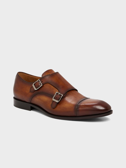 Chaussures à boucles en cuir lisse cognac - 1 - Father & Sons   - 7 