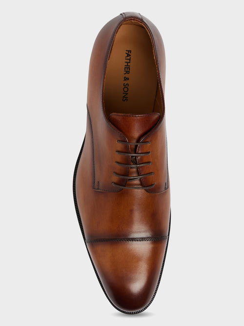 Derbies en cuir lisse cognac - 2 - Father & Sons   - 11 