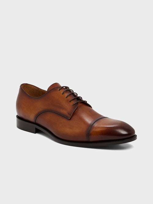 Derbies en cuir lisse cognac - 1 - Father & Sons   - 11 