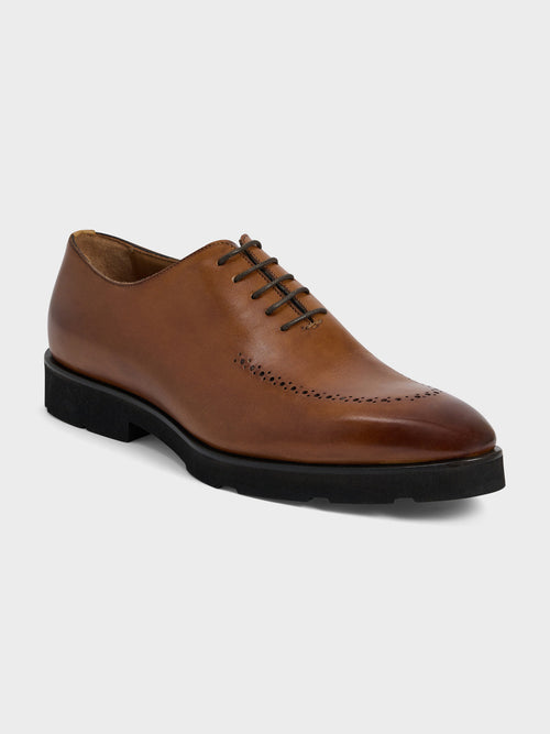 Richelieus en cuir lisse cognac - 1 - Father & Sons   - 12 