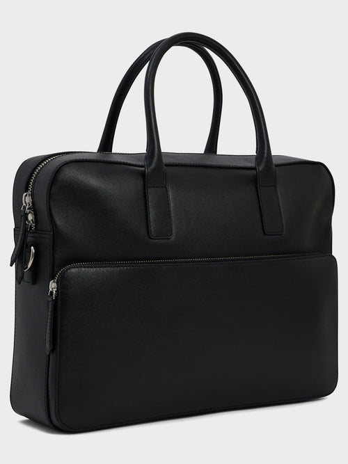 Sac ordinateur en cuir noir - 2 - Father & Sons   - 3 