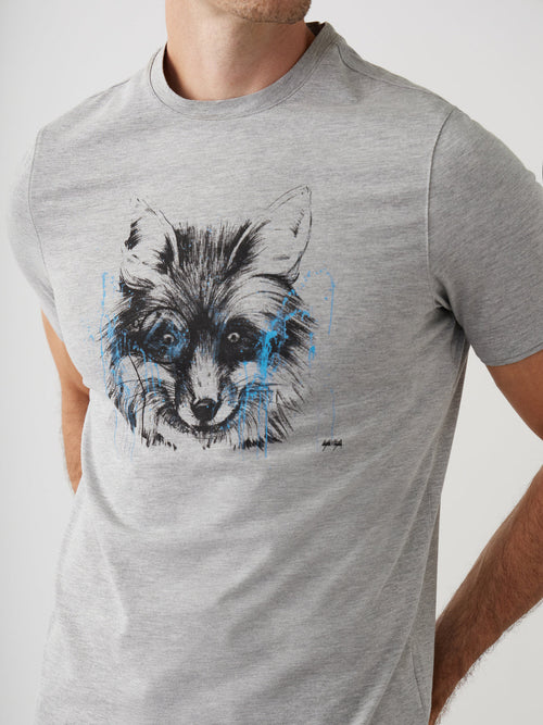 Tee-shirt manches courtes en coton col rond gris Edition Limitée Florian De Sousa - Father & Sons   - 4 