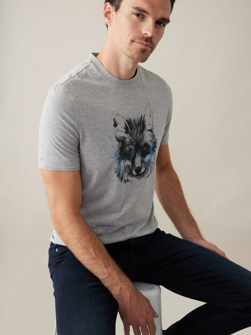 Tee-shirt manches courtes en coton col rond gris Edition Limitée Florian De Sousa - Father & Sons   - 5 