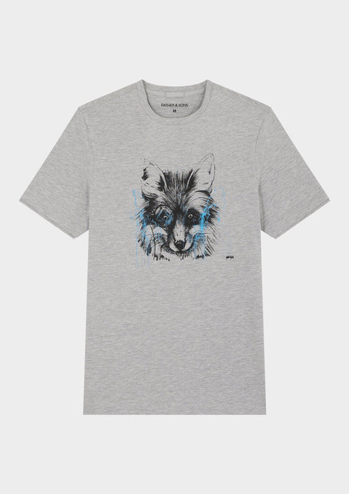 Tee-shirt manches courtes en coton col rond gris Edition Limitée Florian De Sousa - 1 - Father & Sons   - 5 