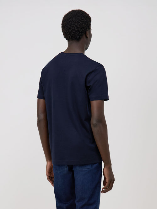 Tee-shirt col rond en coton bleu indigo - 2 - Father & Sons   - 17 