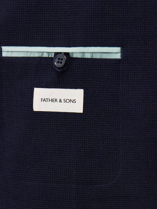 Veste Regular en laine mélangée bleu marine - Father & Sons   - 4 