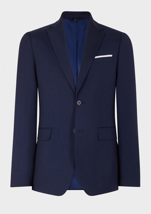 Veste de costume Regular en laine Marzotto unie bleu marine - Father & Sons   - 6 