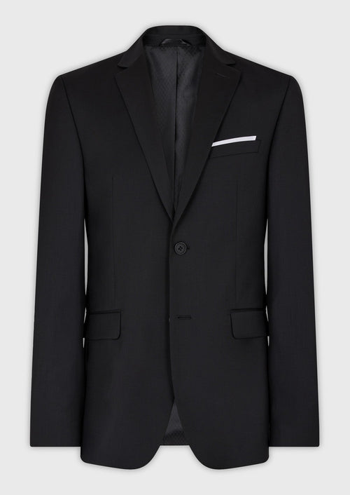 Veste de costume Regular en laine Marzotto unie noire - Father & Sons   - 6 