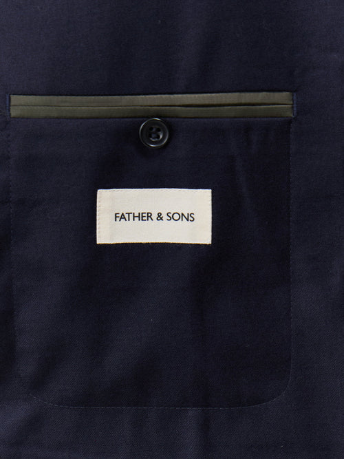 Veste coordonnable Regular en laine bleu marine - Father & Sons   - 5 