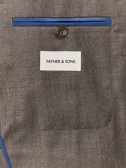 Veste coordonnable Regular en laine marron - Father & Sons   - 5 