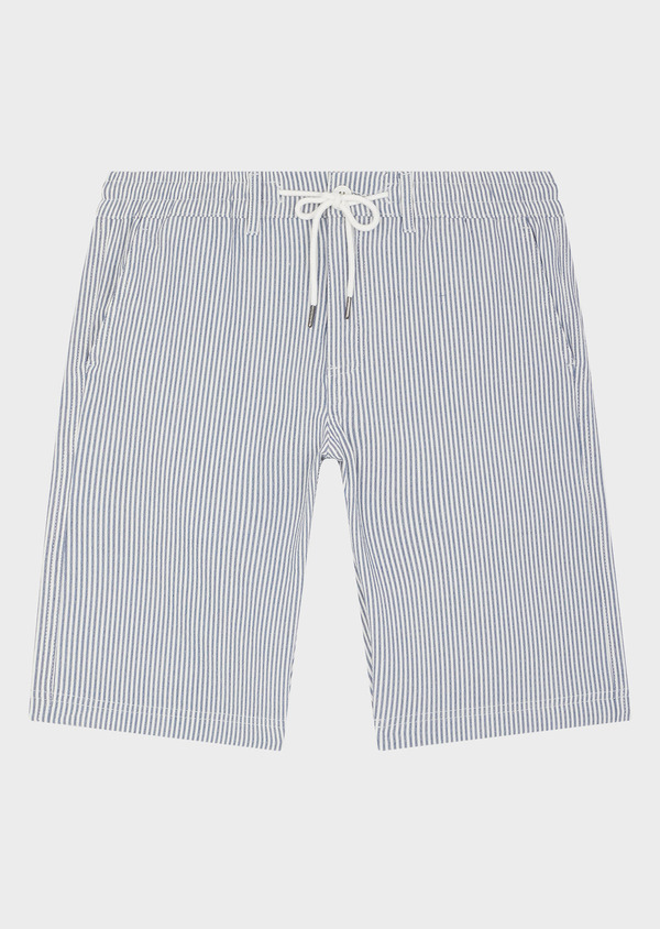 Bermuda blanc à rayures bleu jeans - Father and Sons 64989