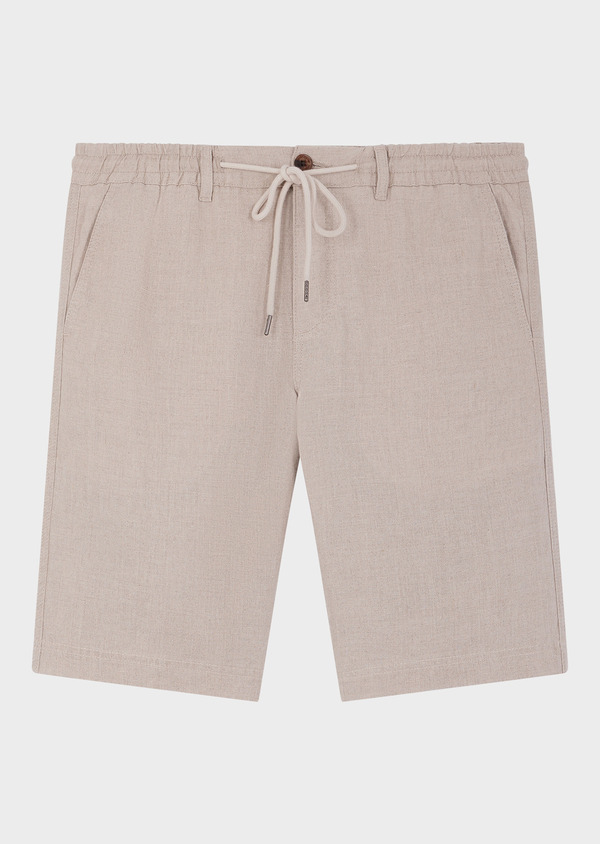 Bermuda en lin uni beige - Father and Sons 64867