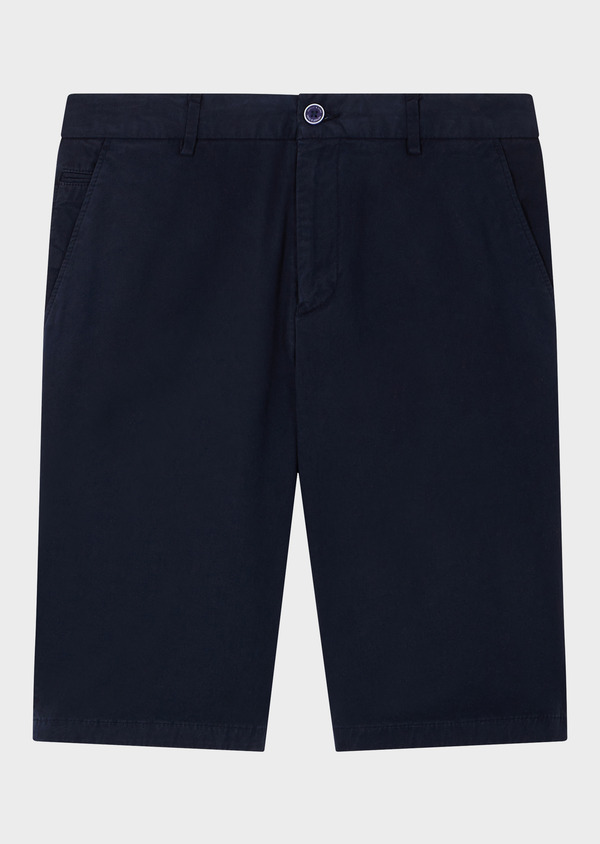 Bermuda en coton stretch uni bleu jeans - Father and Sons 65305