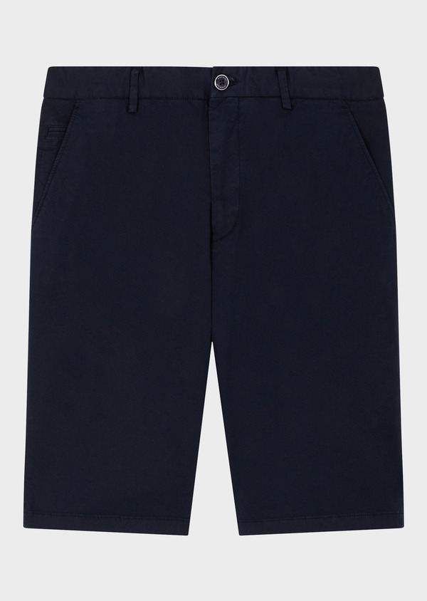 Bermuda en coton stretch uni bleu marine - Father and Sons 65303