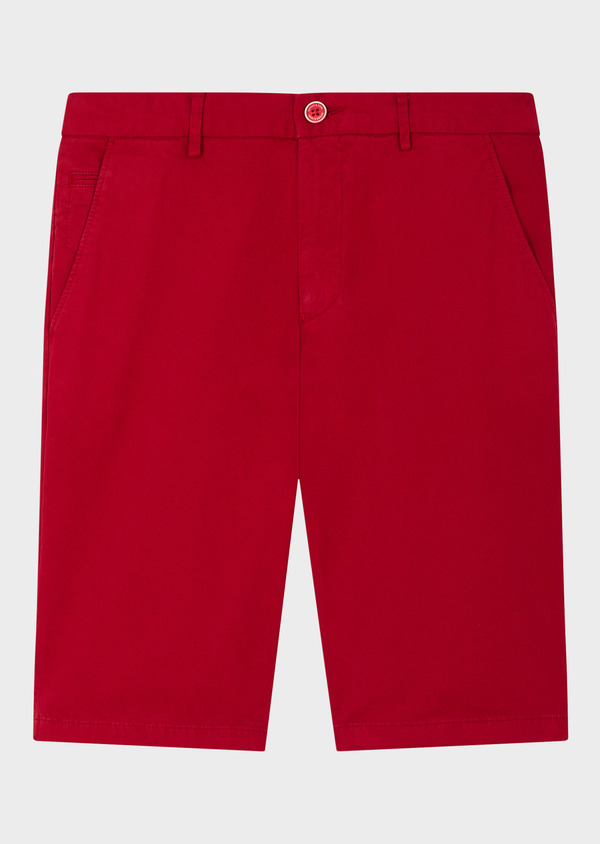 Bermuda en coton stretch uni rouge - Father and Sons 65311