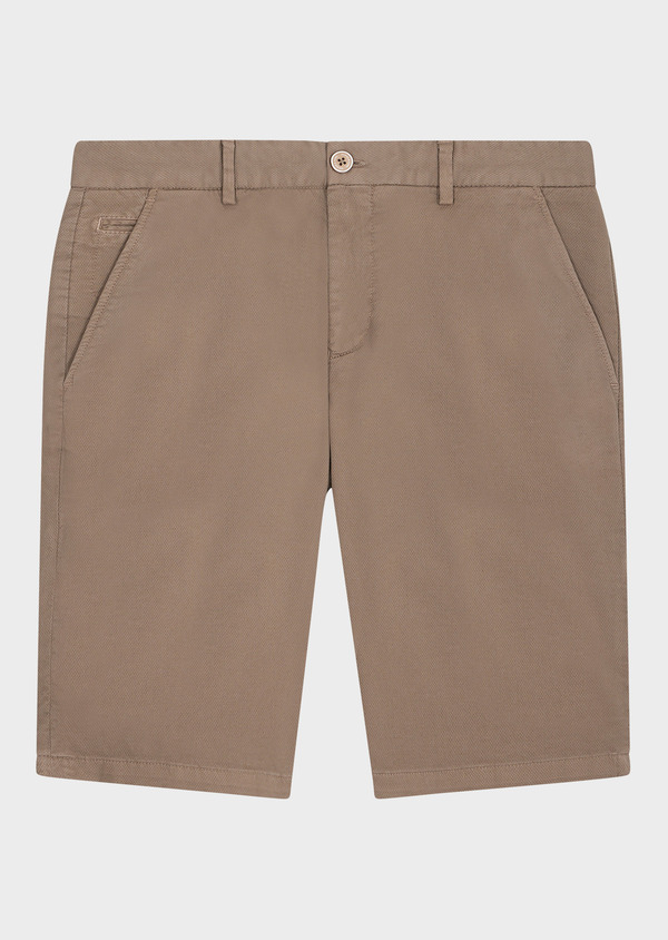 Bermuda en coton stretch uni taupe - Father and Sons 65265