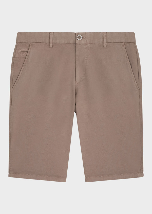 Bermuda en coton stretch uni taupe - Father and Sons 65264