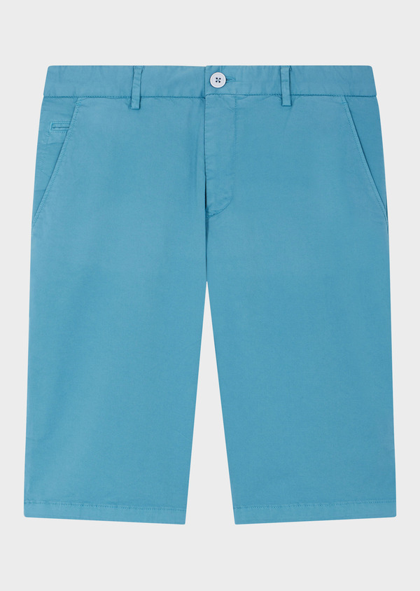 Bermuda en coton stretch uni bleu turquin - Father and Sons 65308